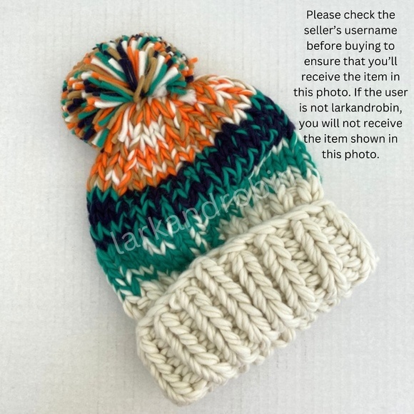 NEW Free People Tide Stripe Knit Pom Beanie Ivory - Picture 14 of 16